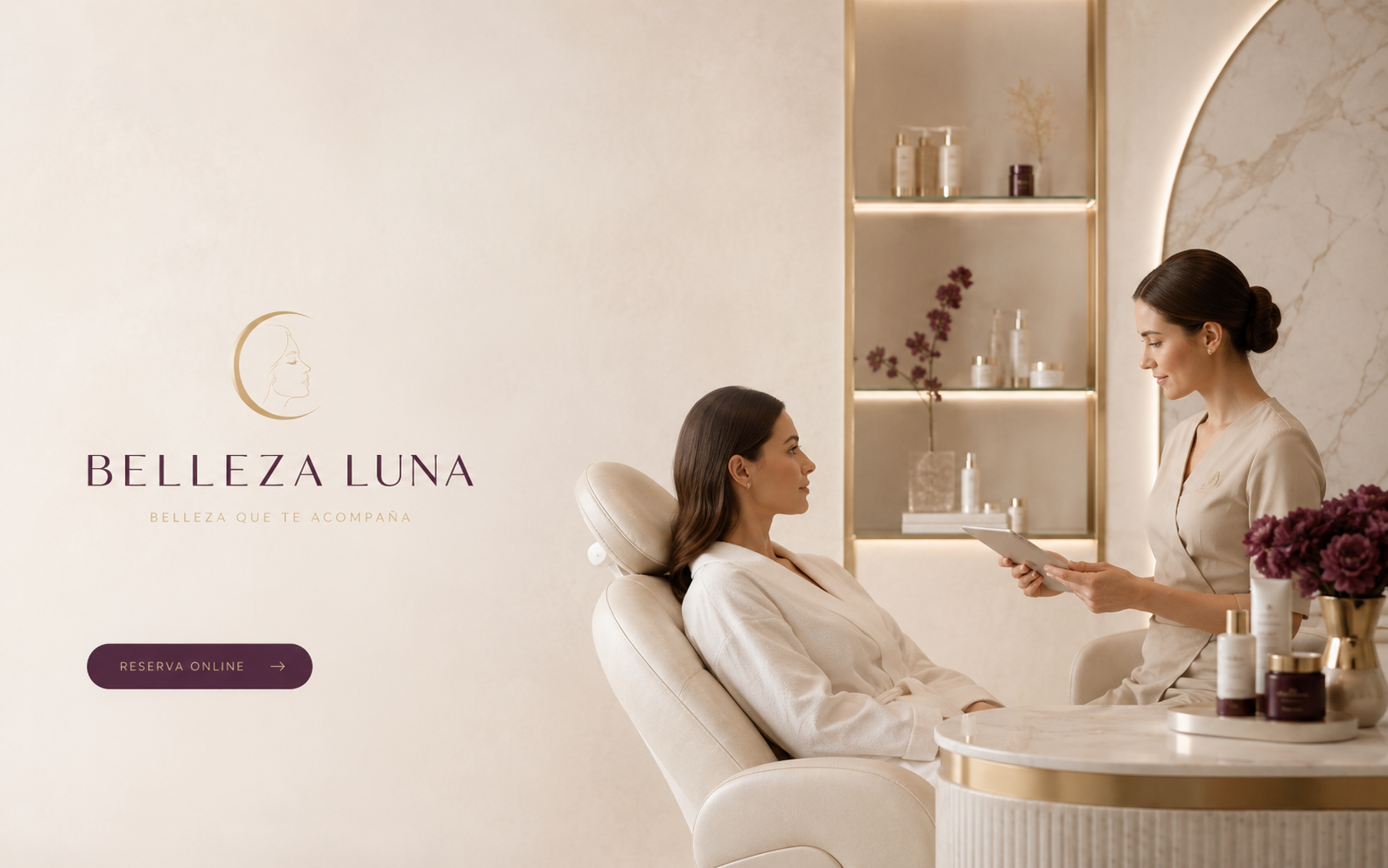 Hero visual personalizado para la demo Belleza Luna