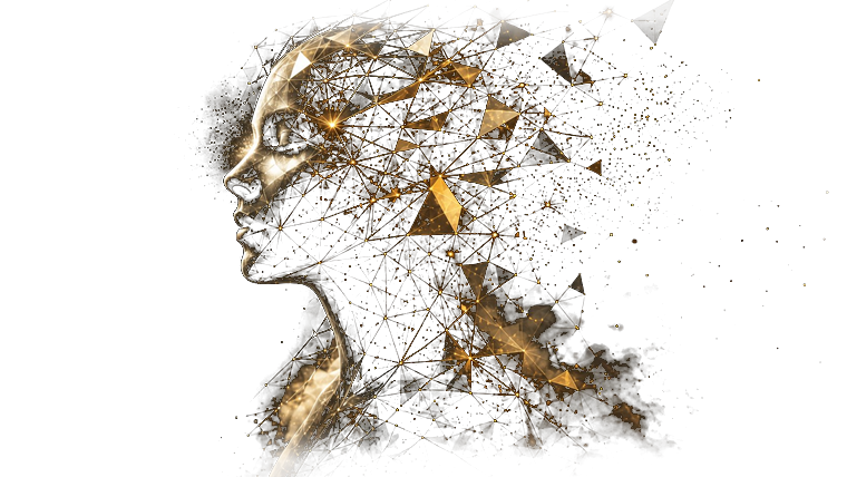 Abstract neural network profile representing AI-assisted QA automation